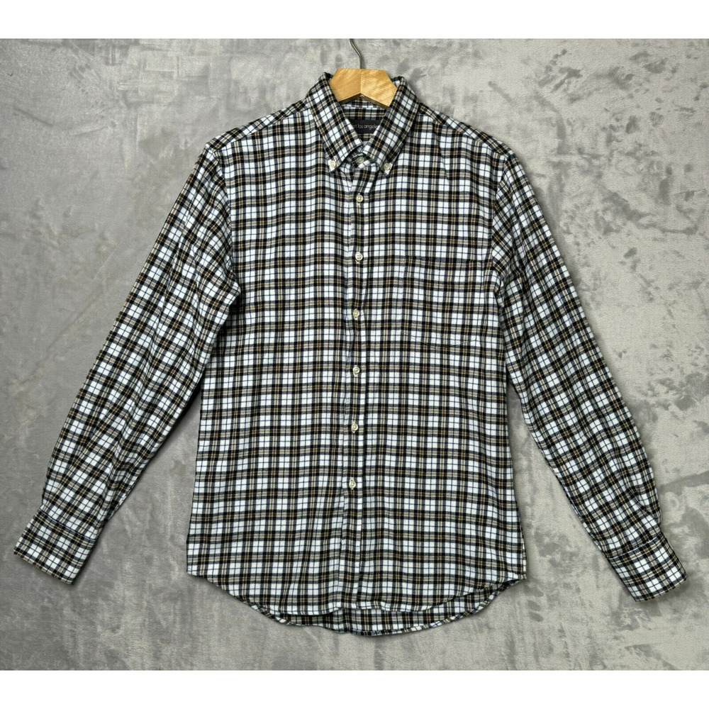 Epaulet Los Angeles Shirt Mens Medium Black White Plaid Cotton Flannel Outdoor